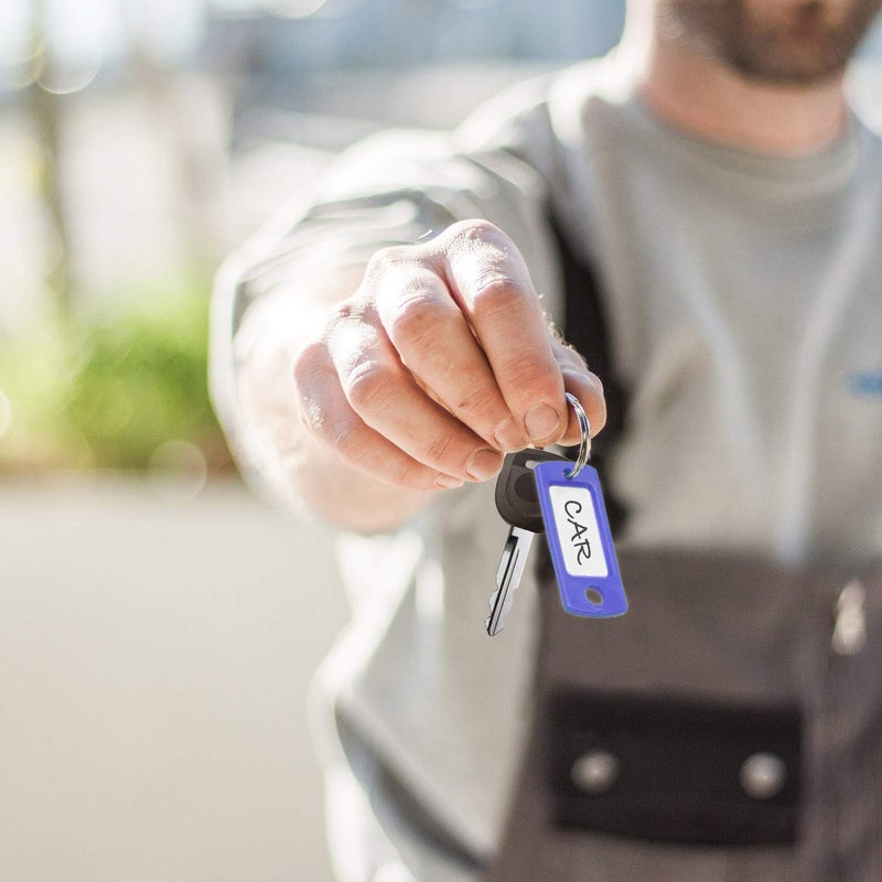 Lucky Line Flexible Colored Plastic Key Tag with 3/4" Split Ring in Purple, 50 Tags (16965) - Image 4